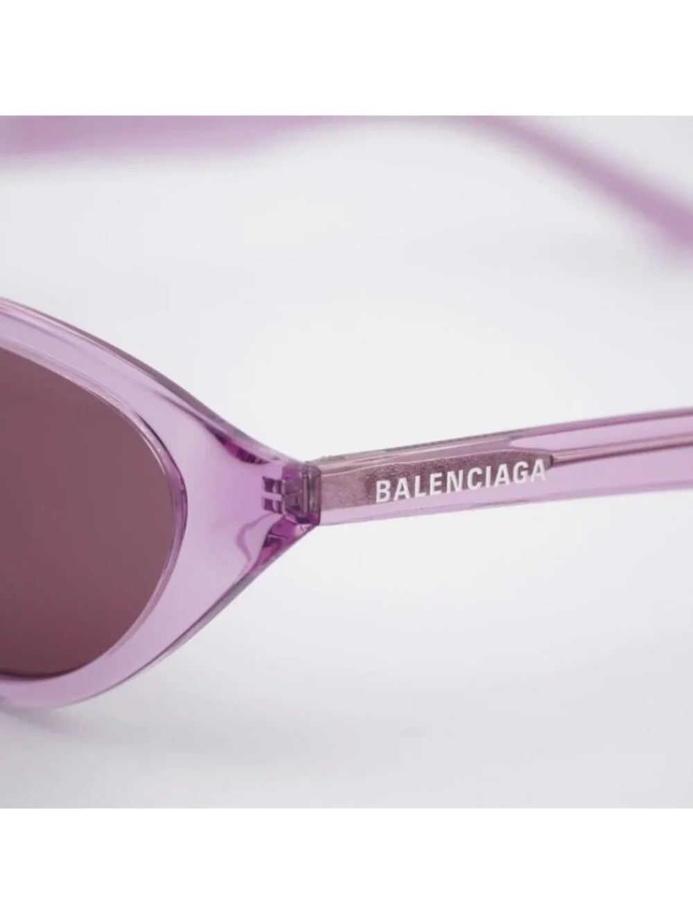 Balenciaga BB0404SK 004 Sunglasses Shiny Violet Cat Eye Frame, Violet Lenses
